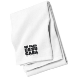 Classic Mi Casa Holiday Black Embroidered Beach Towel