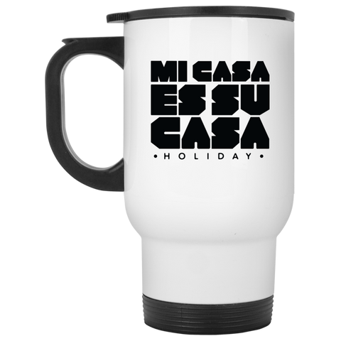 Classic Mi Casa Holiday White Travel Mug