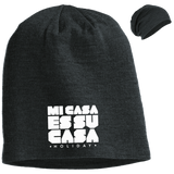 Mi Casa Holiday Embroidered Slouch Beanie- White